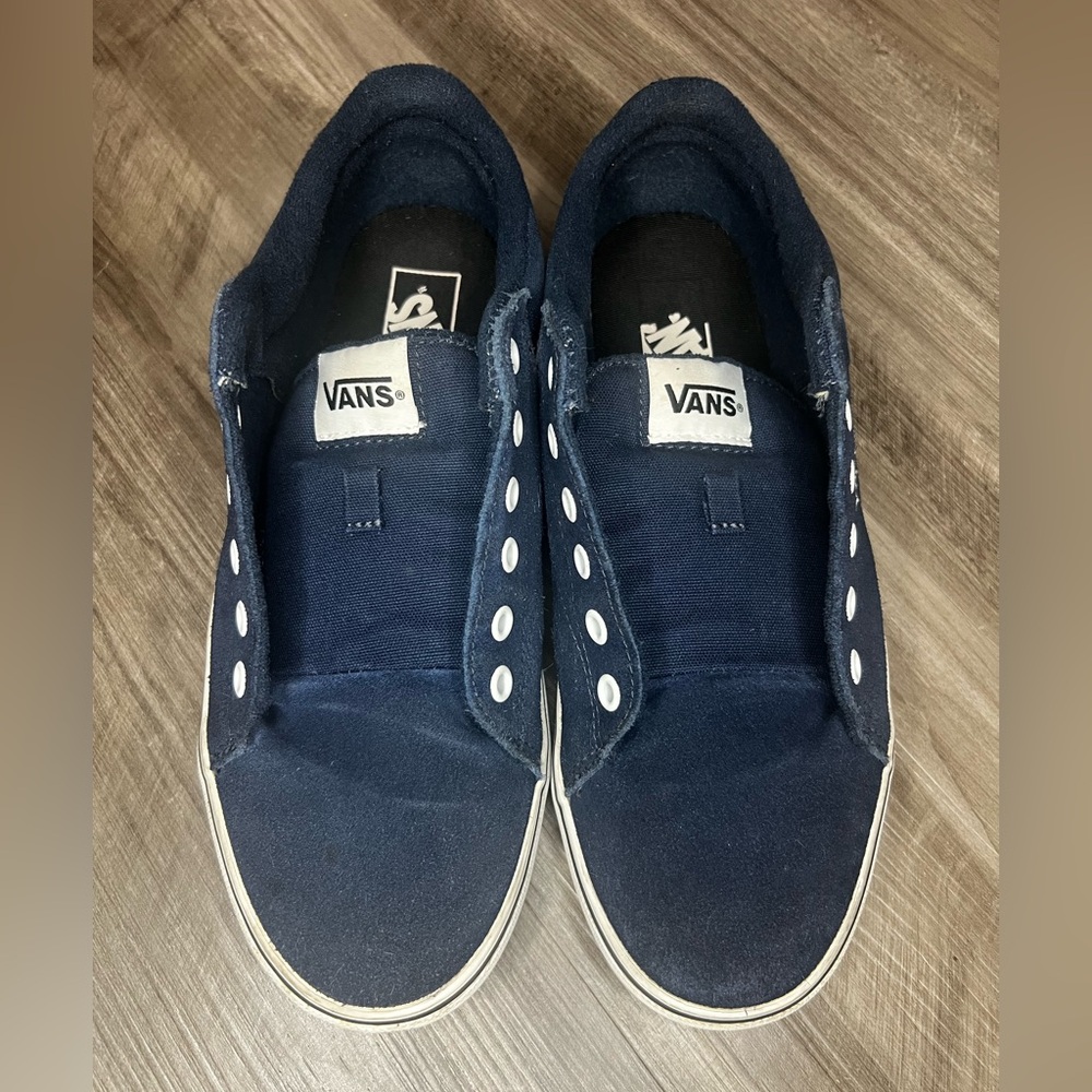 Vans "Off The Wall" Blue/White Suede Lace Up Low Top Sneaker 500714 Sz 9